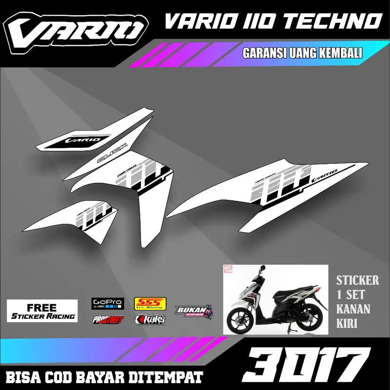 Striping Sticker lis decal Vario Techno 110 motif vietnam style click semi fullbody 8