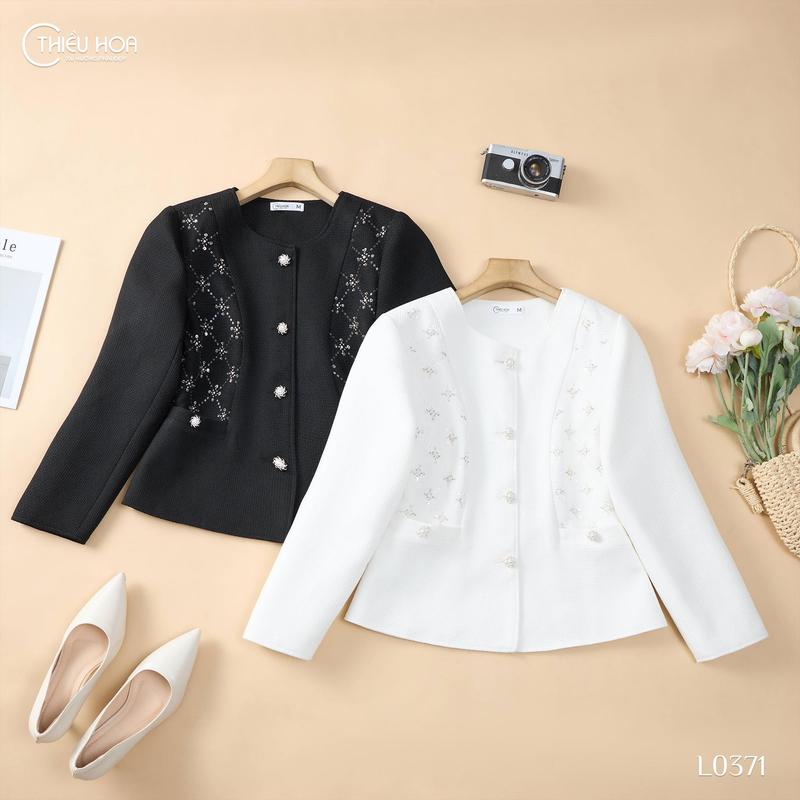 Áo khoác Nữ Vải Dệt Cao Cấp Nữ Trung Niên Thanh Lịch Trang Nhã tặng mẹ Thương Hiệu Thiều Hoa AK5L0371