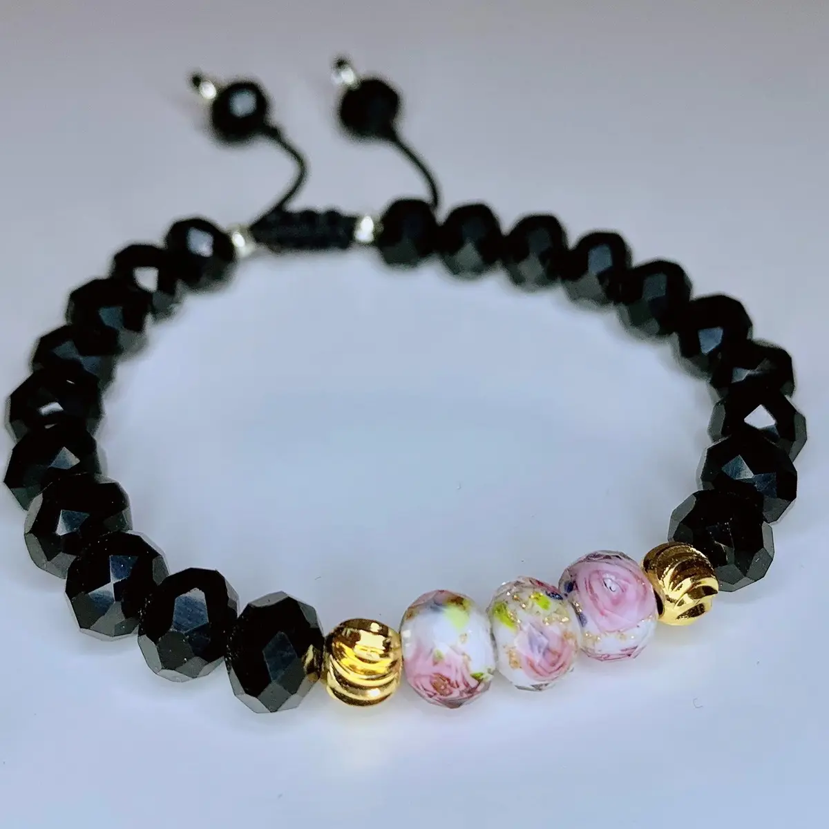 Gelang serut kristal ceko kombi batu morano/ gelang wanita terbaru