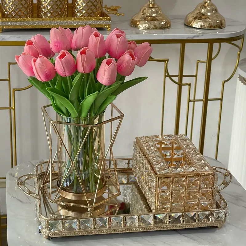 Tulip 1set dengan vas gold premium 8