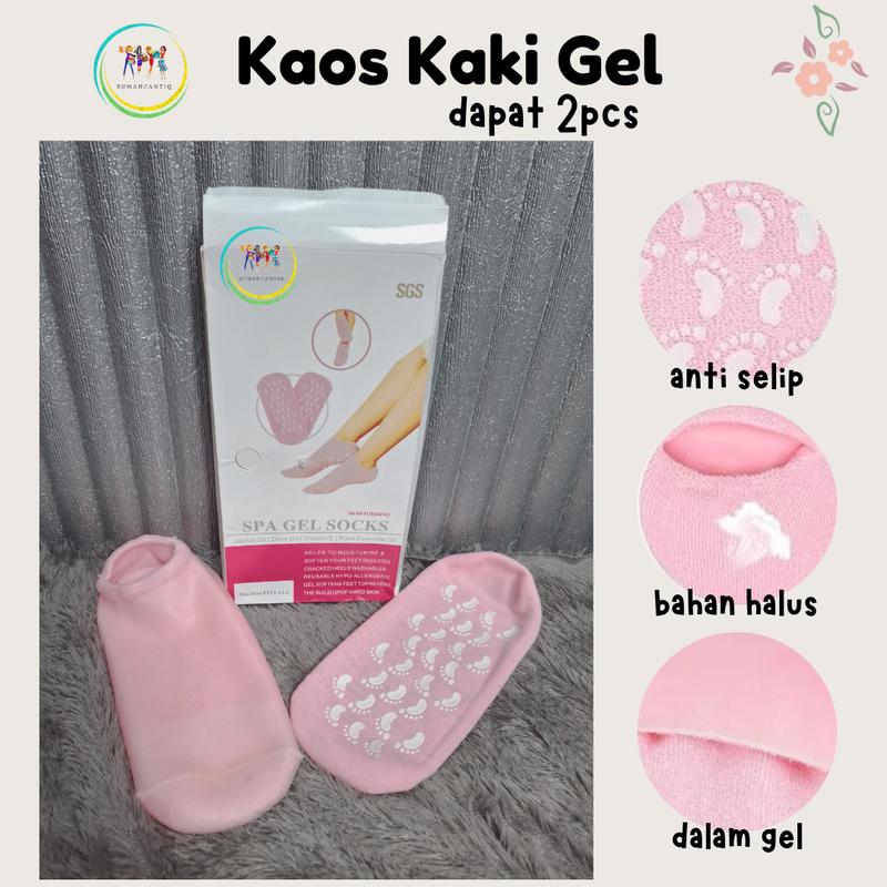 Kaos Kaki Gel Spa Gel Socks Merah Muda / Pink Anti Slip 0