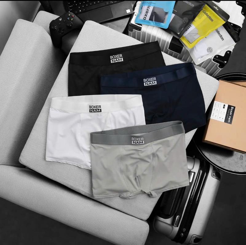 BOXERNAM Combo 4 Quần Sip Đùi Nam Chất Liệu Thun Lạnh Kháng Khuẩn Co Giãn 4 Chiều Mềm Mịn Thấm Hút Mồ Hôi Size XL-3XL
