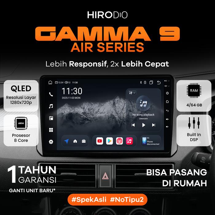 Gambar HIRODIO Headunit Android Gamma Air Series 9 Inc - QLED 2/32GB with Apple Carplay & Android Auto - Chipset Ori Arm Cortex 8 Core - Air Series 4/64 dari HIRO AUTOMOTIVE Kab. Tangerang Tokopedia