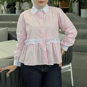 DESANDCO - Areum Shirt Kameja Wanita Katun Popline Premium