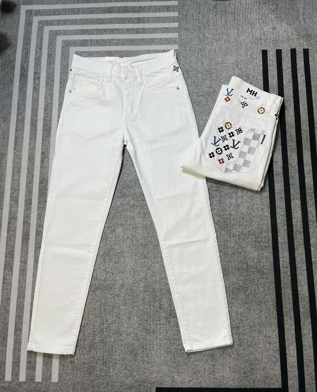 Quần jean nam trắng thêu họa tiết,quần bò nam chất liệu co giãn cao cấp kiểu dáng skinny mới Menswear Pants có túi