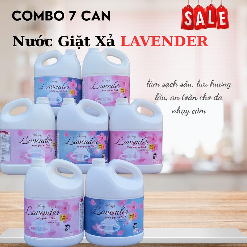 [ COMBO 7 CAN ] Nước Giặt Xả Lavender, dung tích 1700ML/CAN. Nước Giặt Siêu Đậm Đặc, Siêu Thơm, Combo siêu tiết kiệm. 0