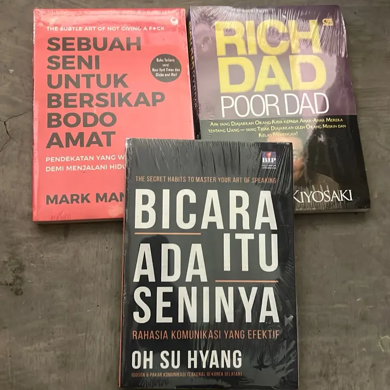 PAKET 3 BUKU BODO AMAT - RICH DAD POOR DAD - BICARA ITU ADA SENINYA