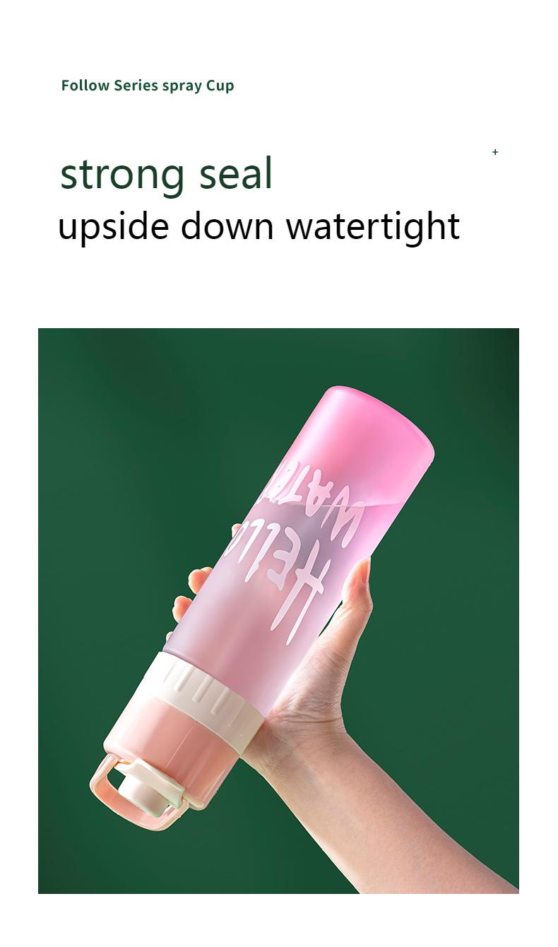 Product Introduction of Sports outdoors Water Bottles Kitchenware Spray Water Cup Large-capacity Men and Women Sports Food Grade Student Cooling Portable Kettle Jet Water Spray Cup Drinking Cup 7