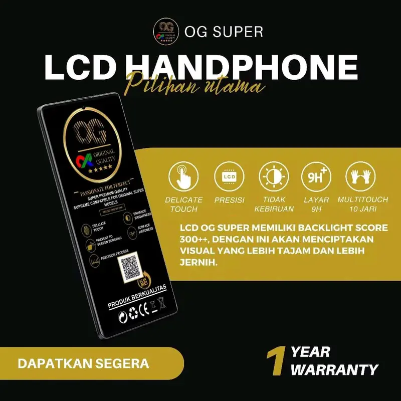 LCD Touchscreen V1V0 Y91C Fullset Original/ OG SUPER Free Obeng&Lem Plastik 1