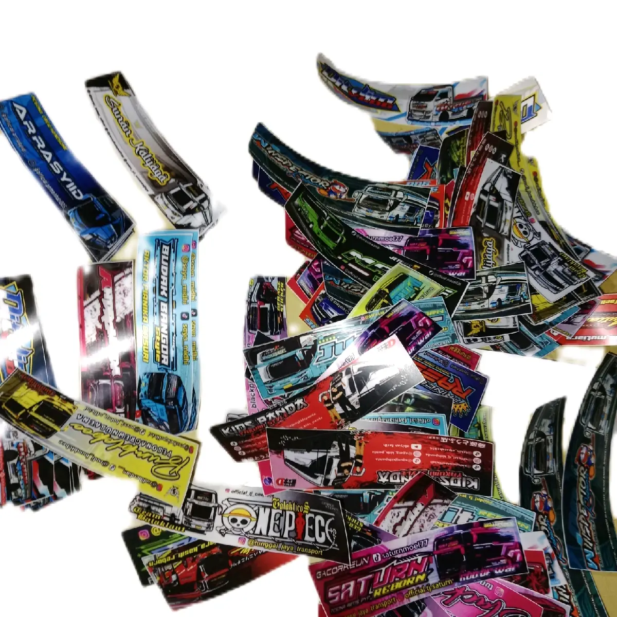Stiker bus asli paket 20pcs-35pcs basuri bus artis berbagai po anti air//anti gores stiker menempel merekat dan tidak pudar Plastik Car