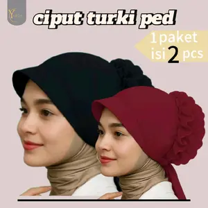 2 PCS TURKI PED MARSHA/ciput turki ped MARSHA daleman hijab anti letoy Dalaman ciput