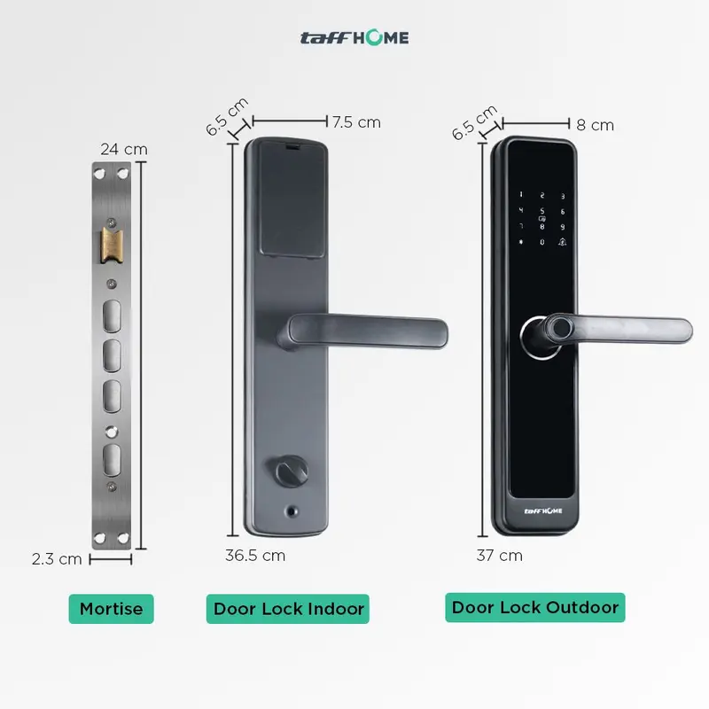 TaffHOME Smart Door Lock Fingerprint Password Card Alarm - S203 6