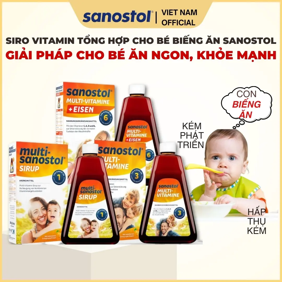 Vitamin tổng hợp sanostol Đức số 1,3,6 dạng siro