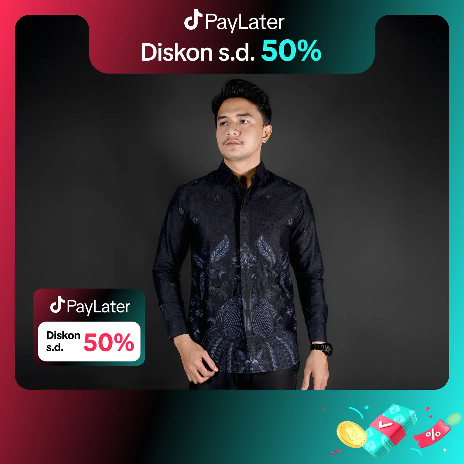 Laskala Batik Premium Damar Kemeja Batik Pria Slimfit Lengan Panjang