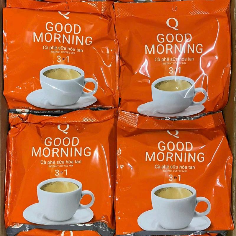 MỚI Date 2027 COMBO 2 Bịch Cafe Sữa Trần Quang Good Morning 480g x 24 gói Cà Phê Sữa Hoà Tan Thơm Ngon Đậm Vị