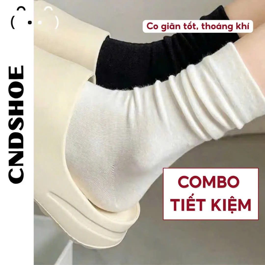 Tất/Vớ Basic Hàn Quốc Trắng Đen Cao Cổ Phong Cách Y2K Nam Nữ Menswear Beige Tối giản