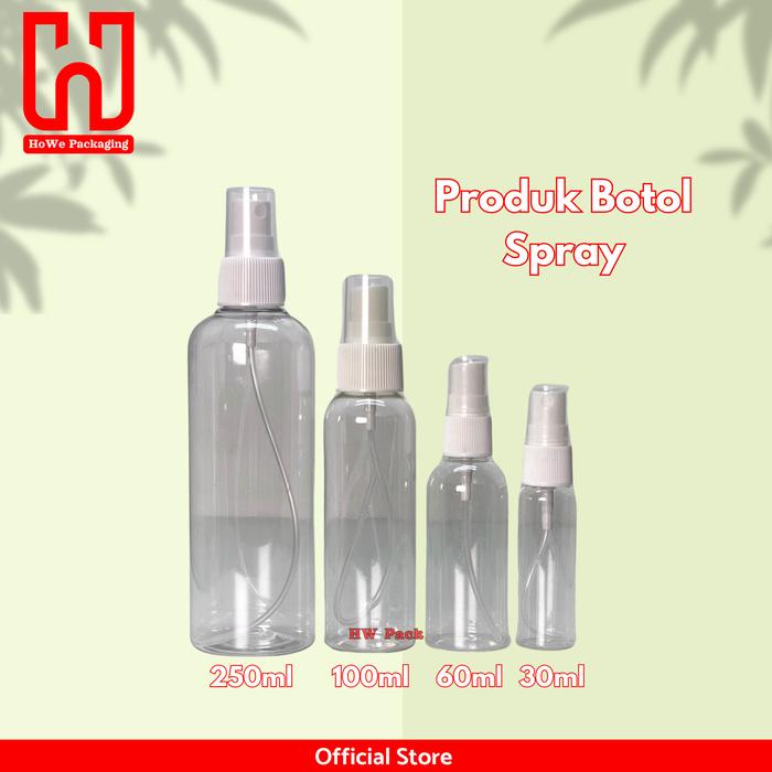 Gambar Botol Spray Kosong PET 30ml, 60ml, 100ml, 250ml Hand Sanitizer , Facemist, Parfum dari HoWe Packaging Kota Semarang Tokopedia