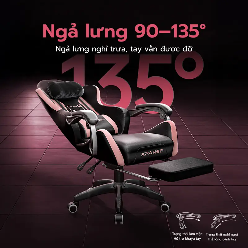 Ghế game gaming Xpanse X33-Chống bám bẩn và trầy xước,Được thiết kế riêng cho nữ giới | ghế công thái học | ghế làm việc | BigBuy360 - bigbuy360.vn