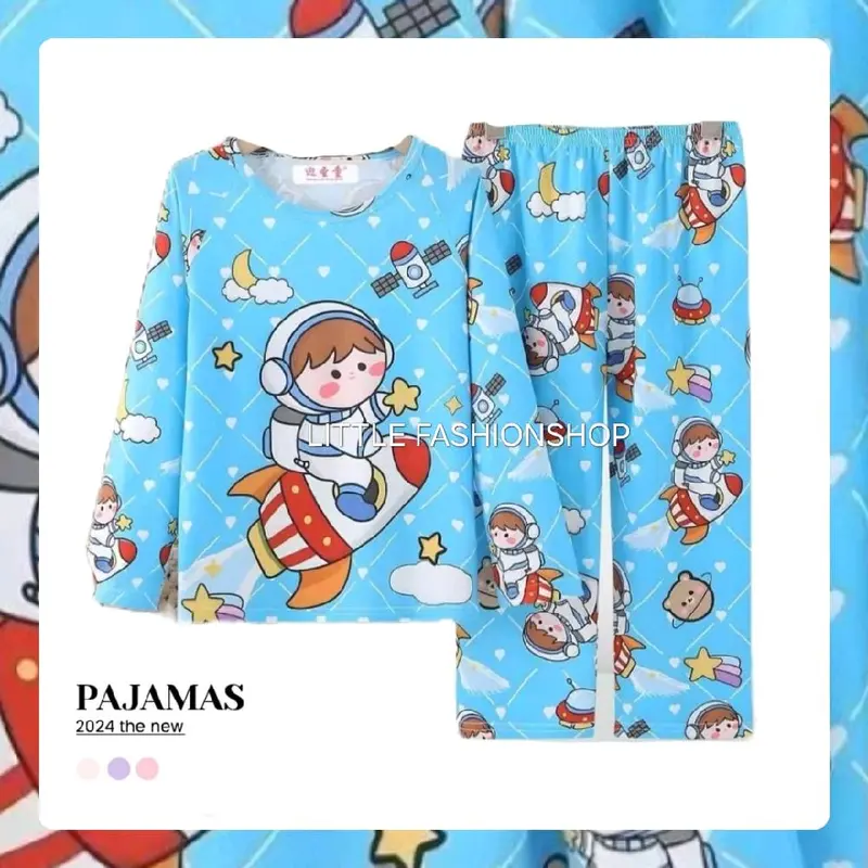 (4-13T) Baju tidur anak cowok lengan panjang celana panjang piyama anak cowok 2
