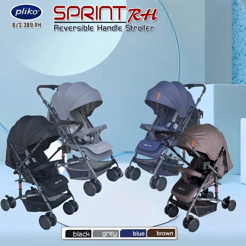 Stroller Pliko Sprint RH 389/ Stroller Pliko Sprint RH/ Kereta dorong bayi  arah grey PLASTIC WRAP