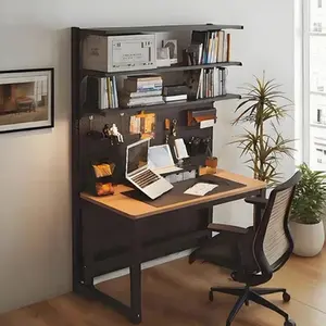 AK-【COD】Rak Buku & Papan Lubang-Lubang Modern | Penyimpanan Multilapisan Terintegrasi untuk Ruang Kerja yang Rapi & Produktif