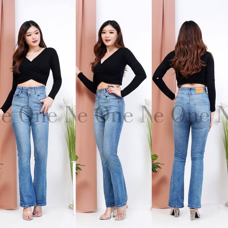 Product Introduction of Hw Cutbray Jeans Cyenna Kancing 2 Warna Putih Size 27-34 Wanita Celana Panjang 1