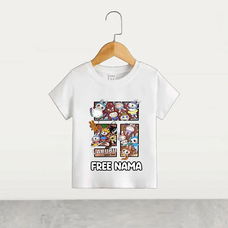 (FREE NAMA) KAOS ANAK UNISEX MOTIF L4BUBU USIA 1-10THN COTTON COMBAD 30S 5