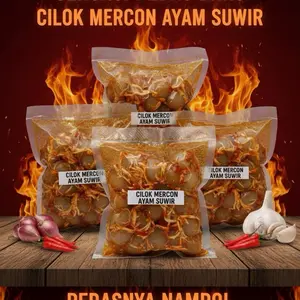 Cilok Mercon Sambal Ayam Suwir Vakum Pedas Tanpa Pengawet