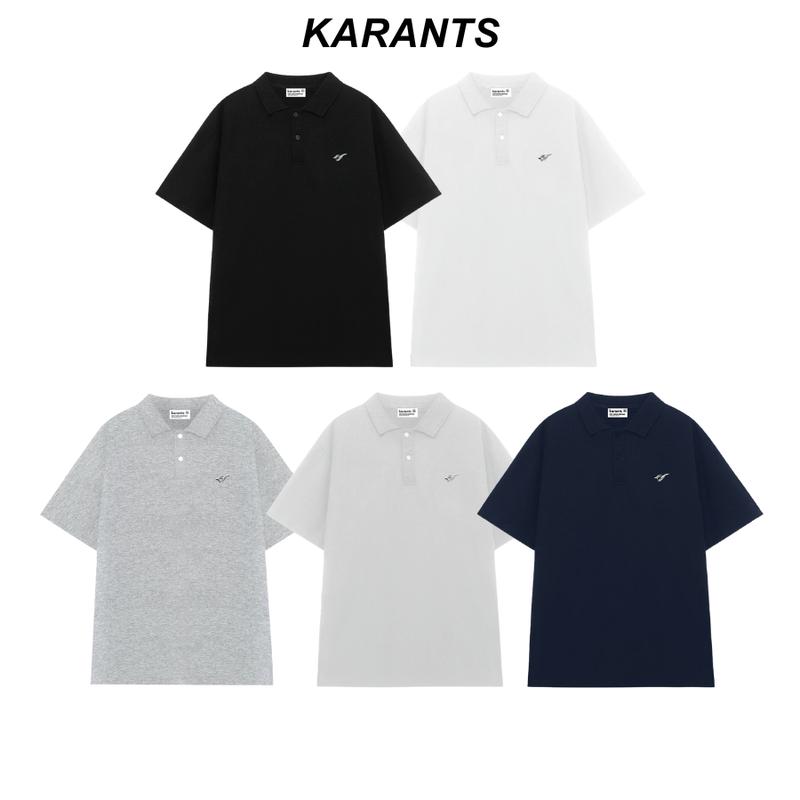 Áo Polo Trơn Logo Kim Loại 99k Karants Cotton Cá Sấu 250gsm Premium Form Oversize Nam Nữ Unisex Menswear Hot Trend 2025 - KR215