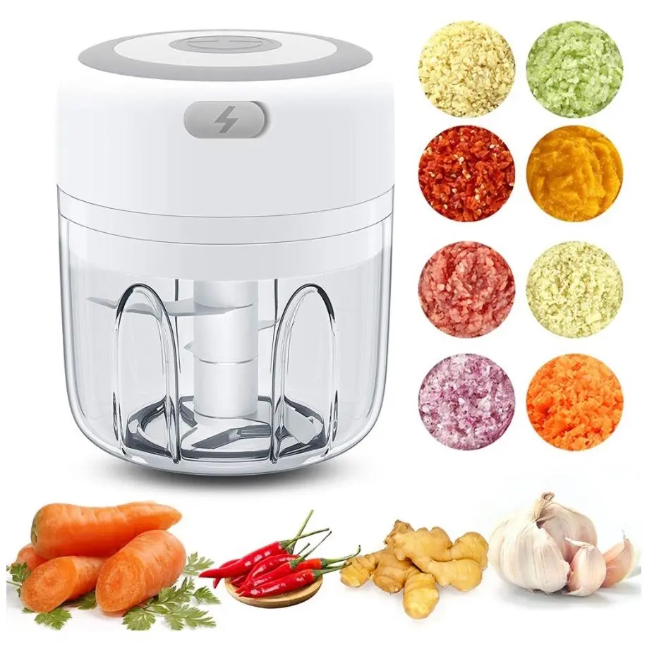 Garlic Chopper Kitchen Electric Food Crusher Mini Blender Grinder Press USB Portable Crushed Ginger Crushed Chili Baby
