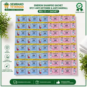 Emeron BT21 Shampoo Sachet Anti Ketombe / Anti Hairfall Original 1 Renteng Isi 13 Sachet (12+1) Murah