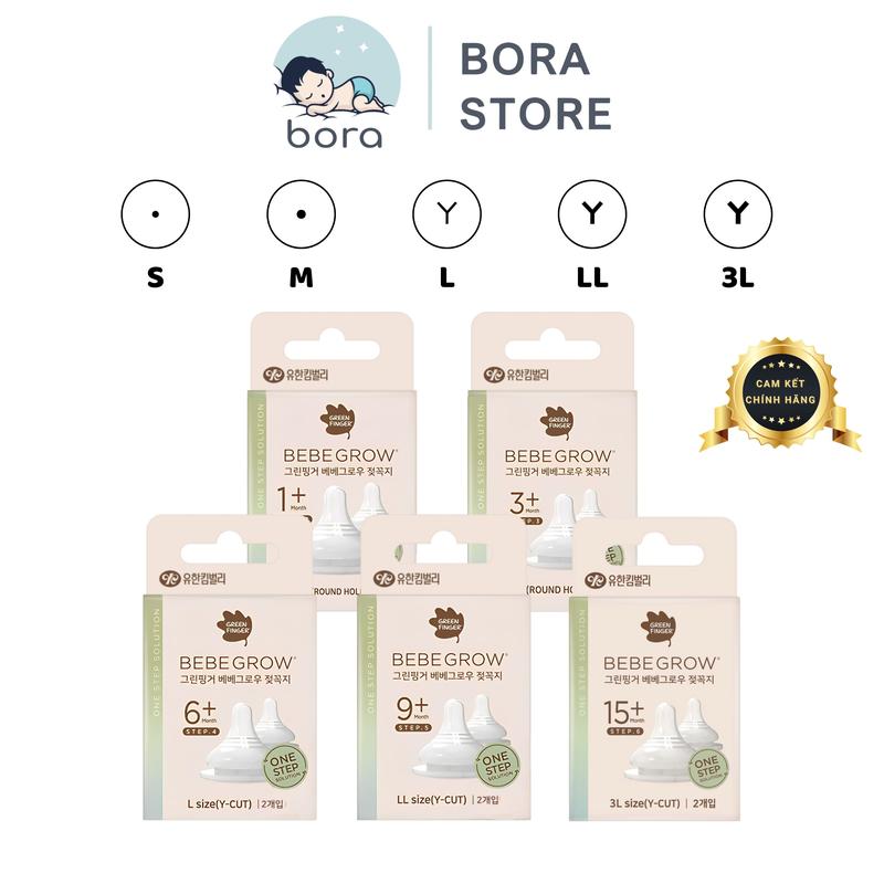 Núm ti Green Finger Hàn Quốc đủ size S/M/L/LL  [Lắp vừa bình Moy, Tovi, ...]