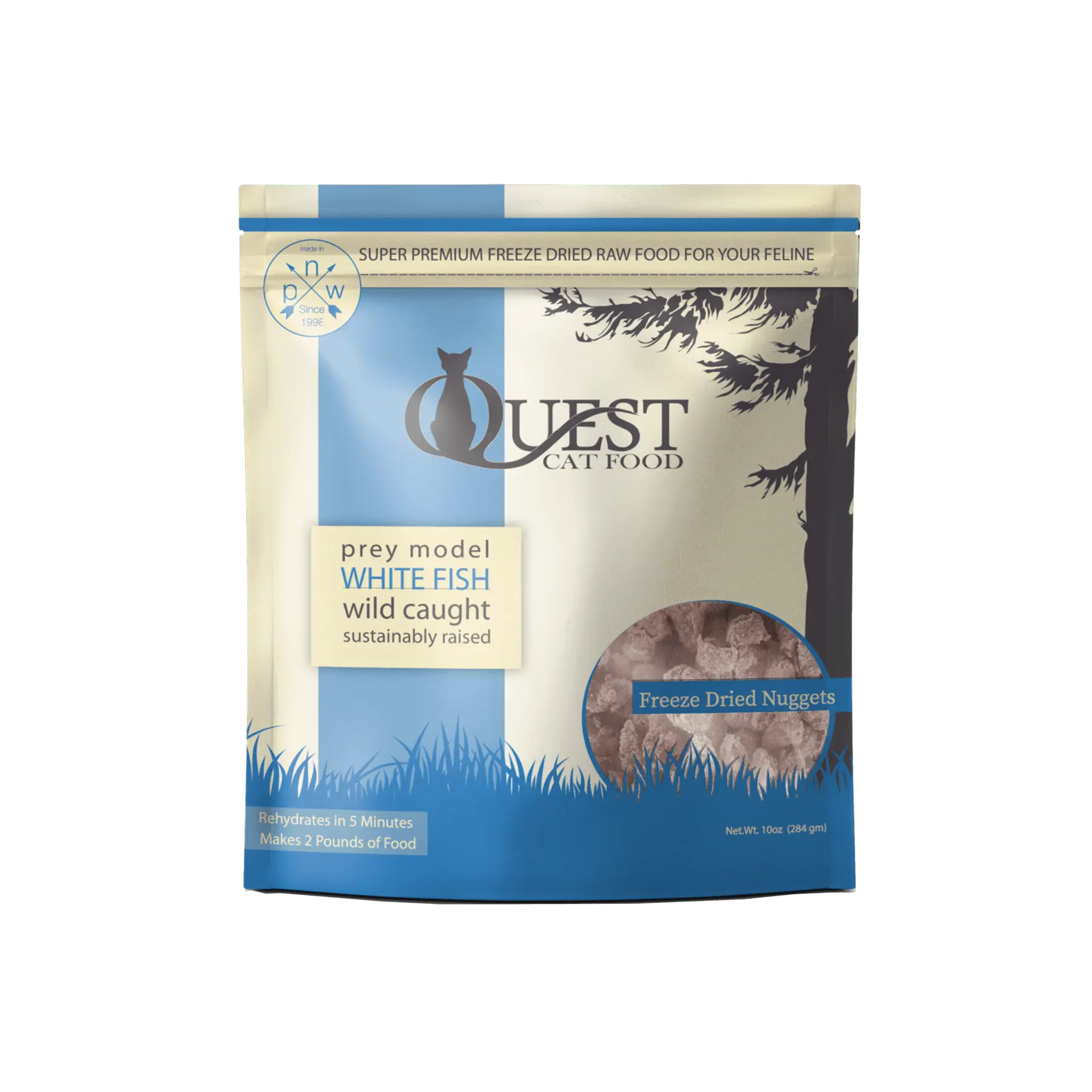 Quest Freeze Dried Raw Cat Food - White Fish Diet 10oz
