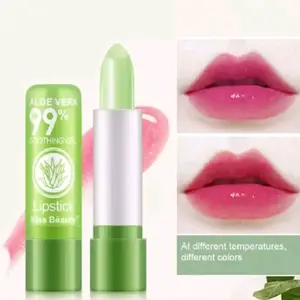 [Promo 5 pcs Lip Balm ALOEVERA 99% Lipstick Pink ALOEVERA Lipstick Gloss bibir kering serum balms mencerahkan pelembab Pemerah bibir Hitam Perawatan/ Pencerah bibir hitam /vitamin bibir lipglos Memerahkan