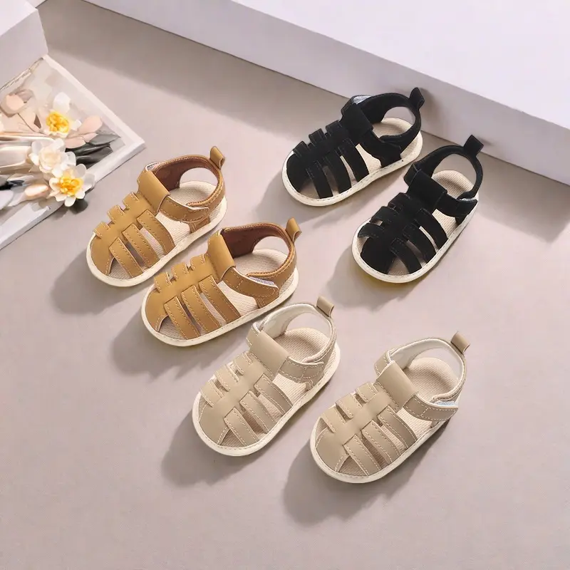 Summer Baby Sandals With Toe Caps For One Year Old Boys And Girls Pre Walking Shoes For Infants Aged 3-6 To 12 Months