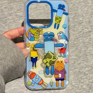 Case iPhone SpongeBob Casing Ponsel Ikan Badut Penghuni Bikini Bottom untuk iPhone 11 13 14 15 16 Desain Lucu Dan Tahan Gores