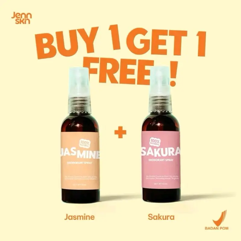 Buy 1 Get 1 JENNSKIN NATURAL DEODORANT SPRAY Ketiak Wangi Tawas Bunga 3