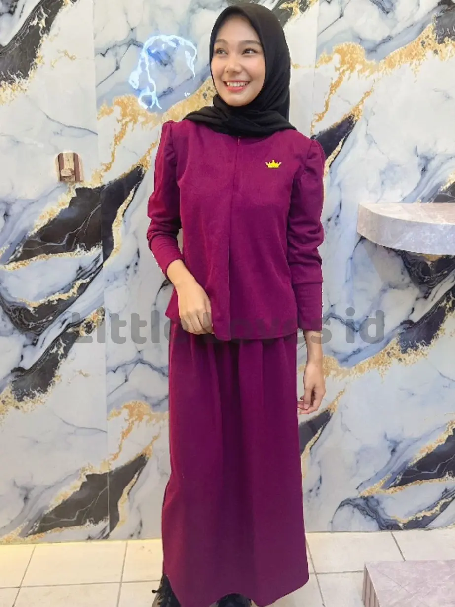 Setelan rok lebaran model lengan inara bahan knit japan linen usia 1 tahun sampai remaja banyak pilihan warna