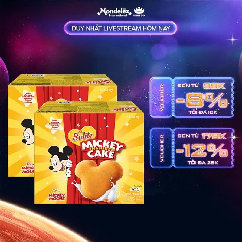 Bánh Bông Lan Solite Phiên Bản Mickey Combo 2 Hộp x 300g