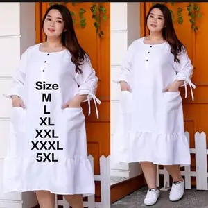 Mikalya Dress Baju Dress Jumbo Premium Wanita LD 140 CM Long Dress Wanita Tunik Jumbo Terlaris Casual Simple Midi Panjang Dewasa