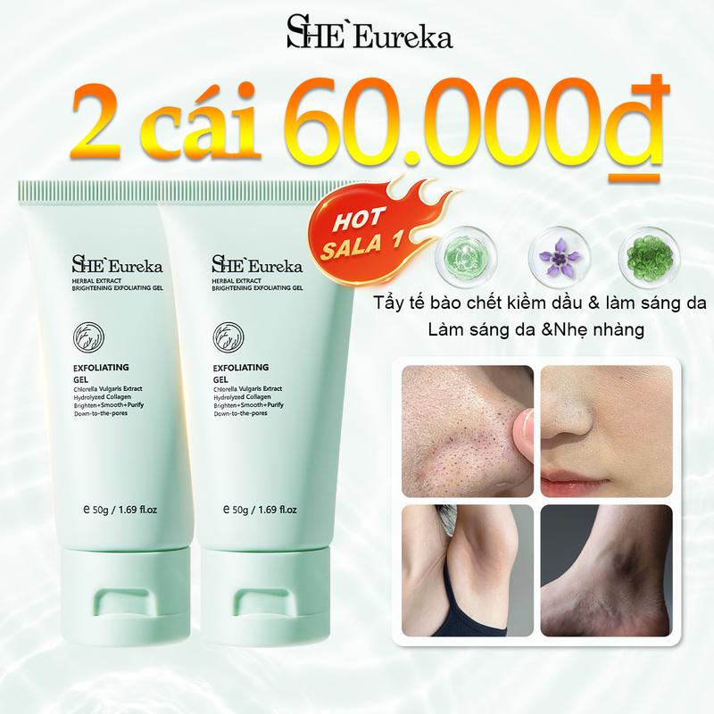 2 cái 60.000đ SHEEureka tẩy tế bào chết toàn thân cho mặt, chiết xuất thảo dược, gel tẩy tế bào chết cho mặt 50g & Giảm da chết và giữ cho da khỏe mạnh