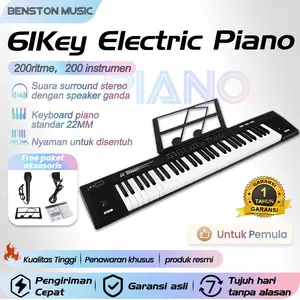 Benston Music- Piano Elektronik Multifungsi, Piano 61-Key, Piano Elektronik Profesional Rumah Pintar