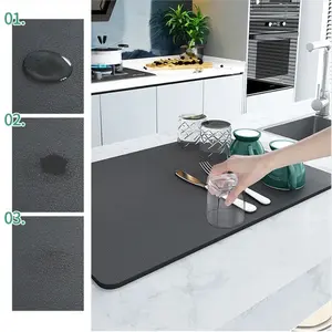 【COD】Alas Pengering Piring Gelas Drain Dishes Pad Tahan Lama Heat Insulation Pad Silikon Untuk Dapur Dan Kamar Mandi