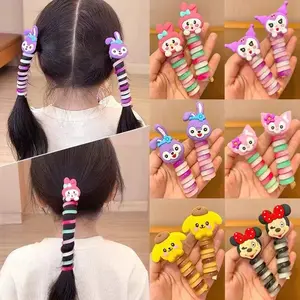 CUCI GUDANG IR1854 Kuncir Rambut Karet Kabel Telepon Kepang Gulung Spiral Ikat Motif Kartun Scrunchies
