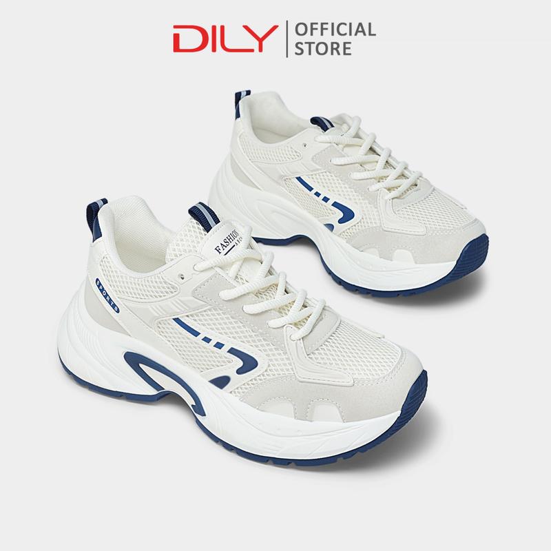 Giày sneaker nữ DILY đế chunky phối màu trẻ trung, giày thể thao nữ năng động đi học, tôn dáng cao 5cm AG0169