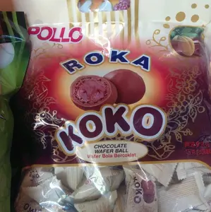 POLLO Camilan Roka Susu Coklat KOKO Chocolate Wafer Ball Wafer Bola Bercoklat