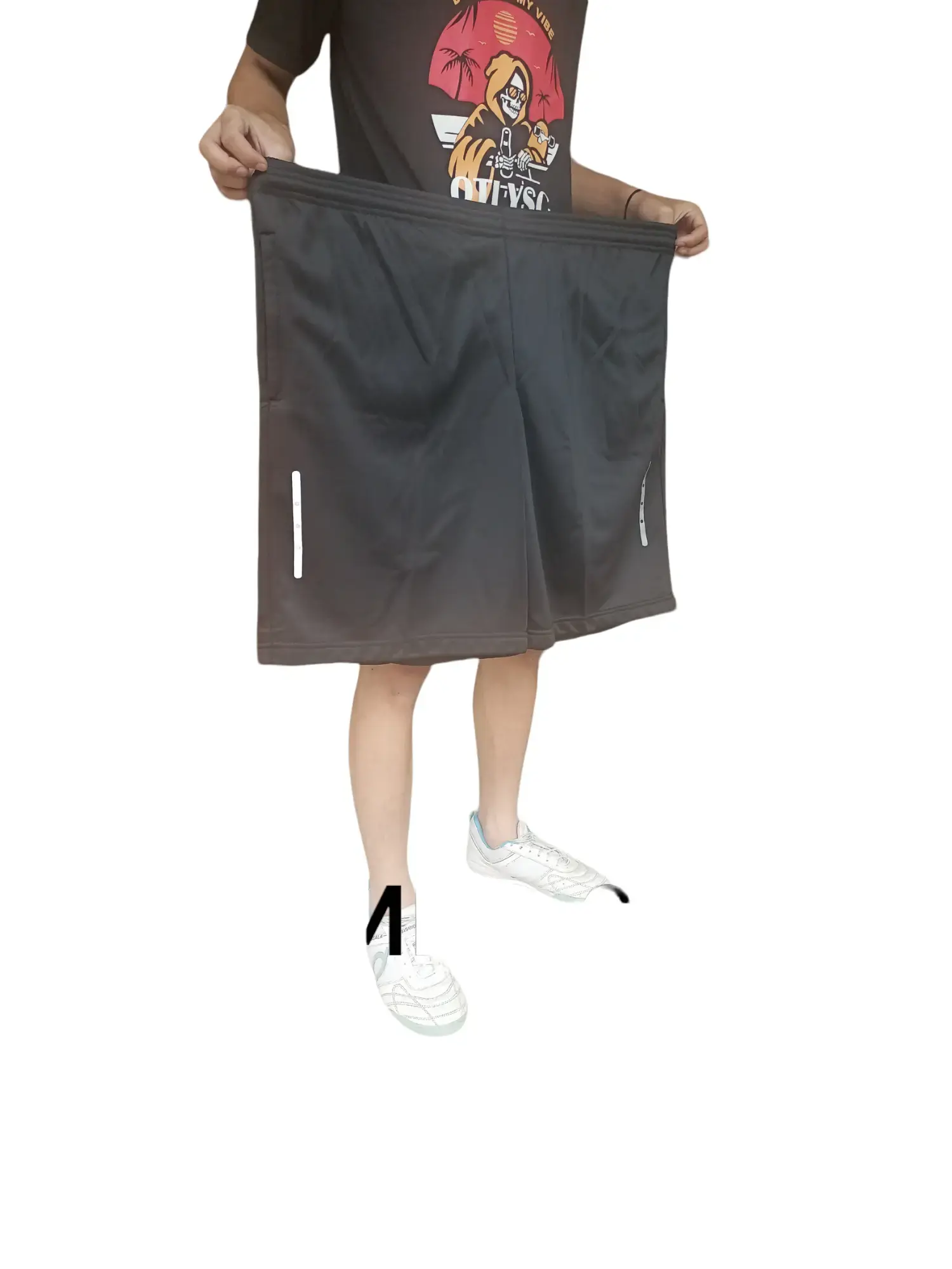 Celana Pendek Olahraga Pria Jumbo Diadora Gym Running Bahan Tebal Saku Sleting Polos Sport resleting cuci kering Abu