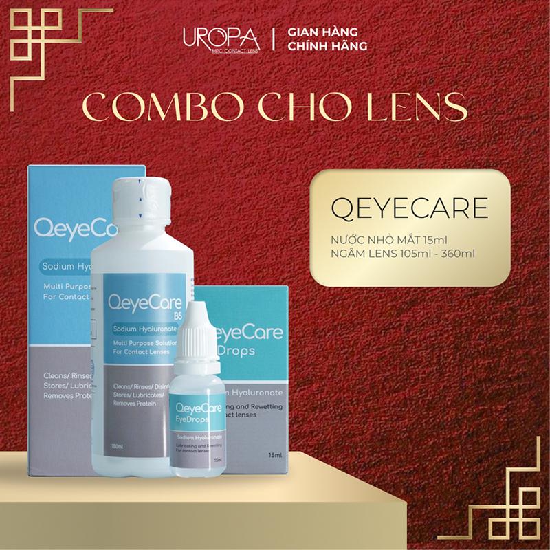 Combo Nước ngâm và nhỏ mắt lens Hàn Quốc UROPA giúp rửa sạch và bảo quản kính áp tròng