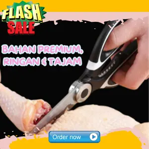 Gunting Daging Tulang Ikan Ayam Sayur Buka Botol Bahan Steinless Tajam Kuat Anti Karat Multifungsi dan Serbaguna Kitchenware