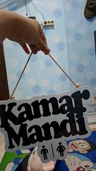 Product Review of Zehandcraft - Hiasan Dinding Pintu Kamar Mandi 30x20 Cm Ukiran Kayu Sticker from Q**♀ 0